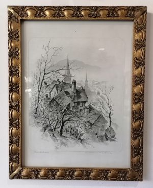 Ludvig Schara / Stara Ljubljana, akvarel
