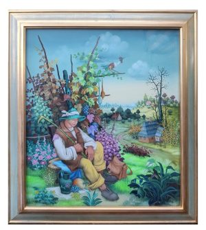 Mijo Kovačić / Pastir / Olje na steklo