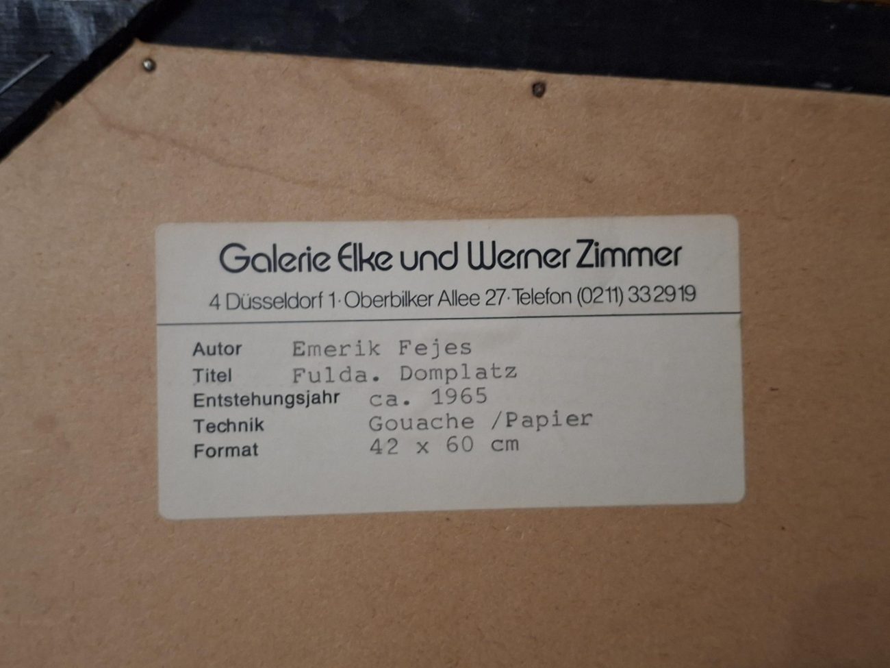 Emerik Feješ, Fulda. Domplatz, Gouache auf Papier – Bild 3